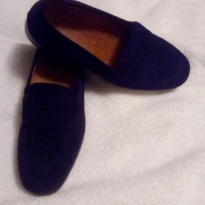 J P Tod's  women's navy suede loafer